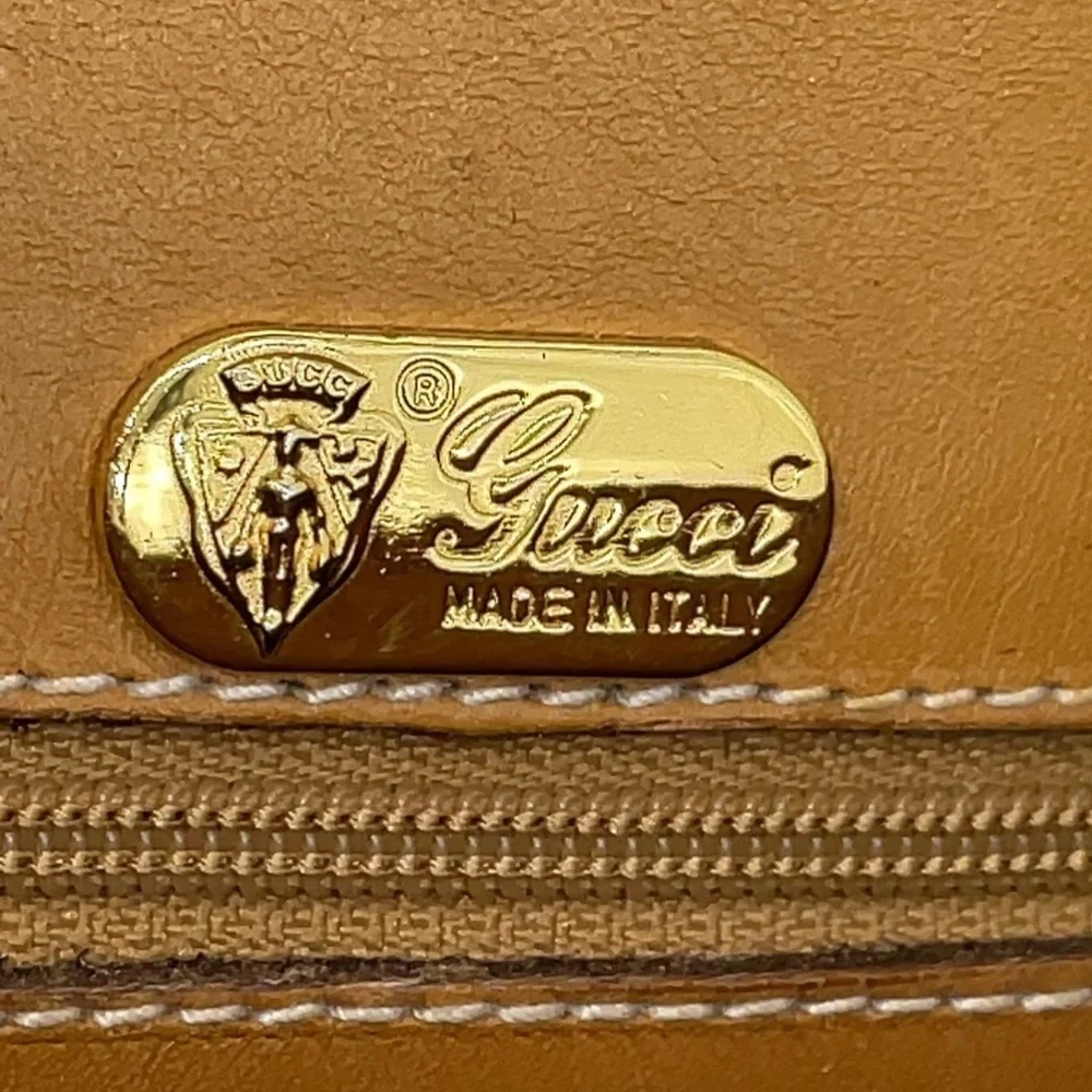 Auth Gucci Micro GG PVC Leather Beige / Brown Shoulder Bag - Picture 14 of 16